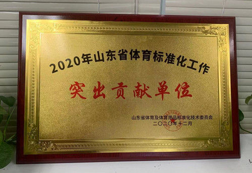 恭喜江南体育官方网站体育荣获山东省体育及体育用品标准化技术委员会授予“突出贡献单位”荣誉称号